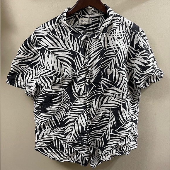 Madewell Easy Camp Shirt in Fern Fronds Size Large - Picture 2 of 16